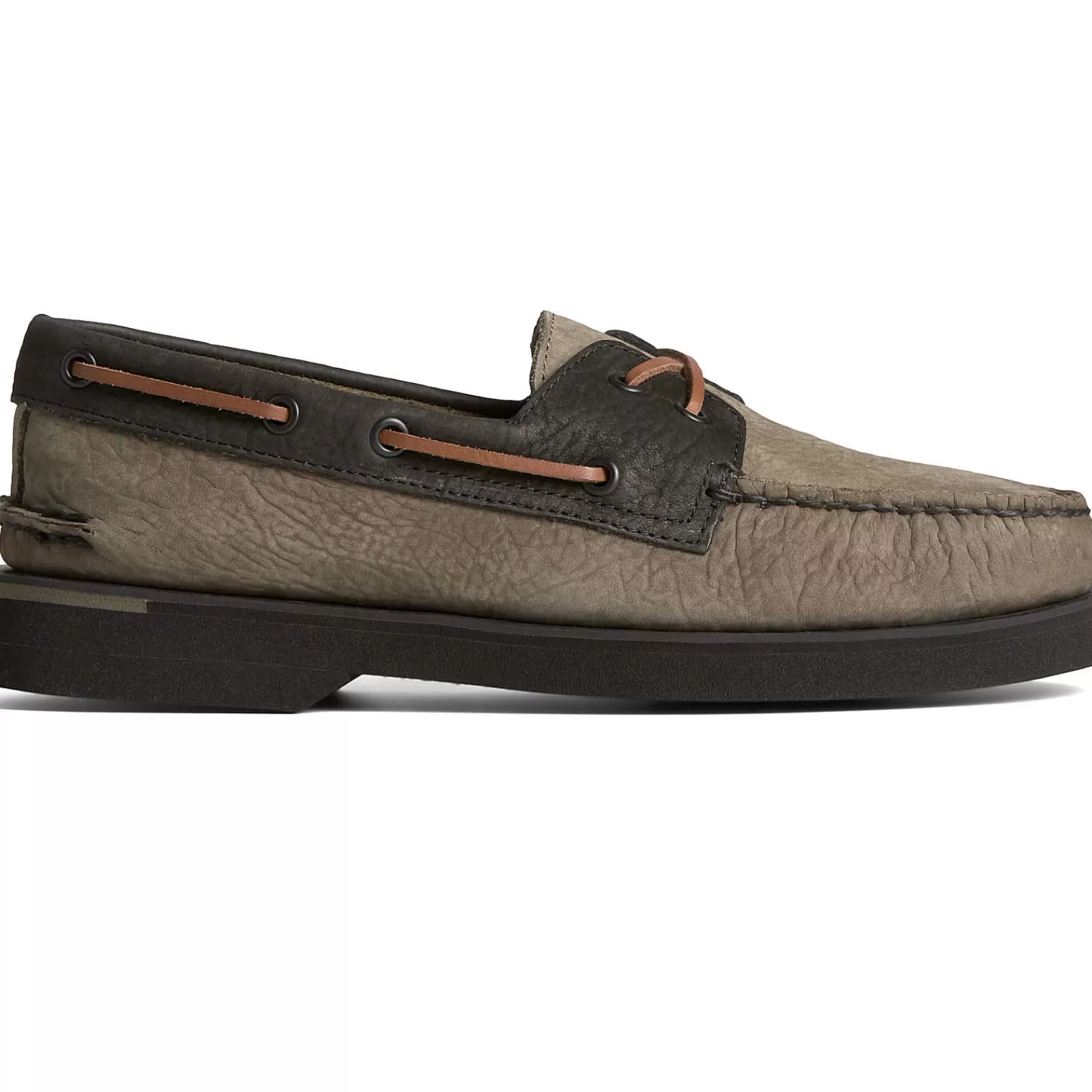 Sperry Men's Authentic Original™ PLUSHWAVE™ Double Sole Tumbled Boat Shoe Olive Shop