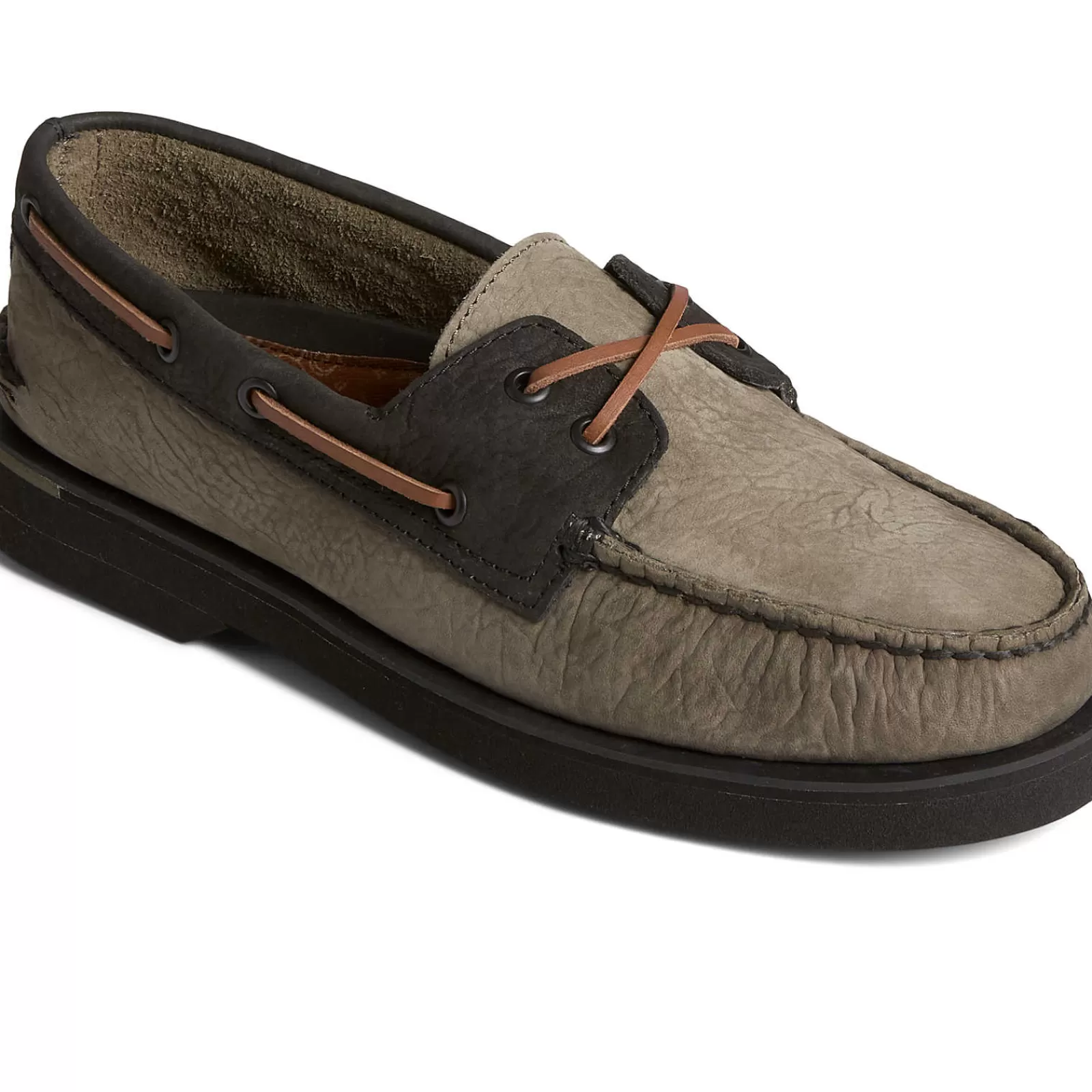 Sperry Men's Authentic Original™ PLUSHWAVE™ Double Sole Tumbled Boat Shoe Olive Shop