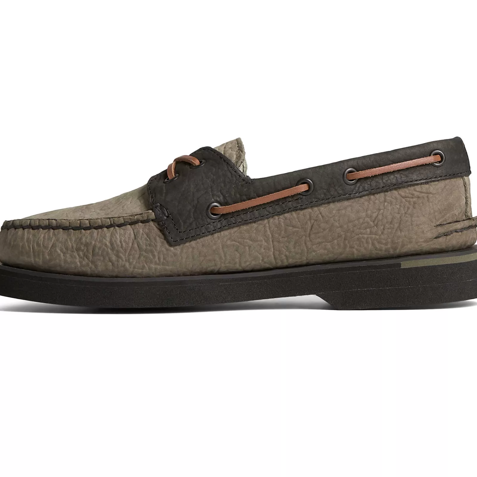 Sperry Men's Authentic Original™ PLUSHWAVE™ Double Sole Tumbled Boat Shoe Olive Shop