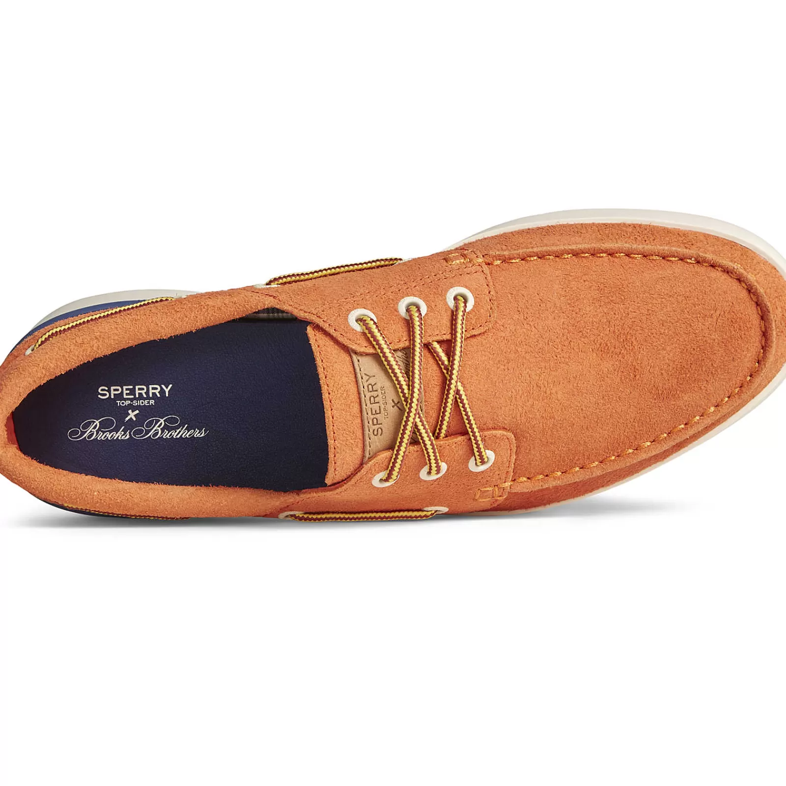Sperry Men's x Brooks Brothers Authentic Original™ 3-Eye Cup Boat Shoe Orange Outlet