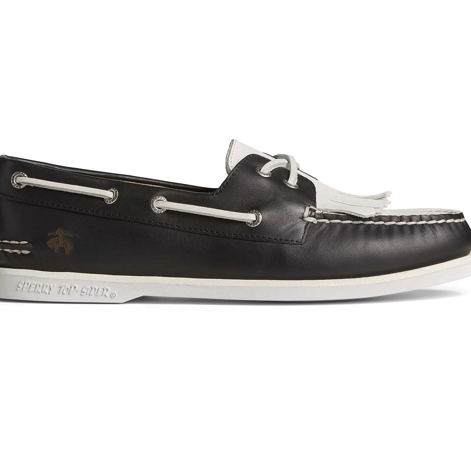 Sperry Men's x Brooks Brothers Authentic Original™ Kiltie Boat Shoe Black/White Cheap