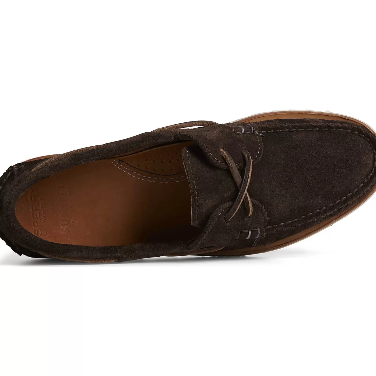 Sperry Men's x Sunspel Authentic Original™ Suede Boat Shoe Ameretto Clearance