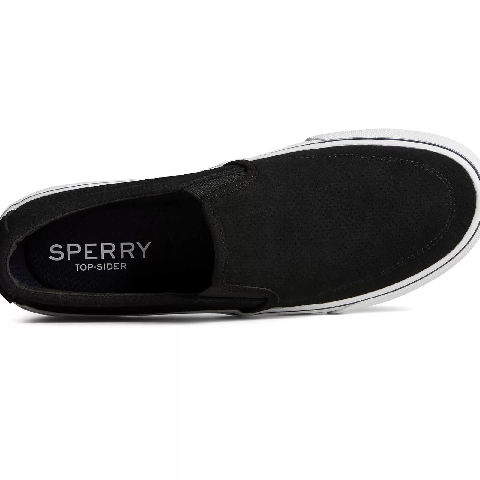 Sperry Men's Striper II Twin Gore Suede Slip On Sneaker Black Cheap