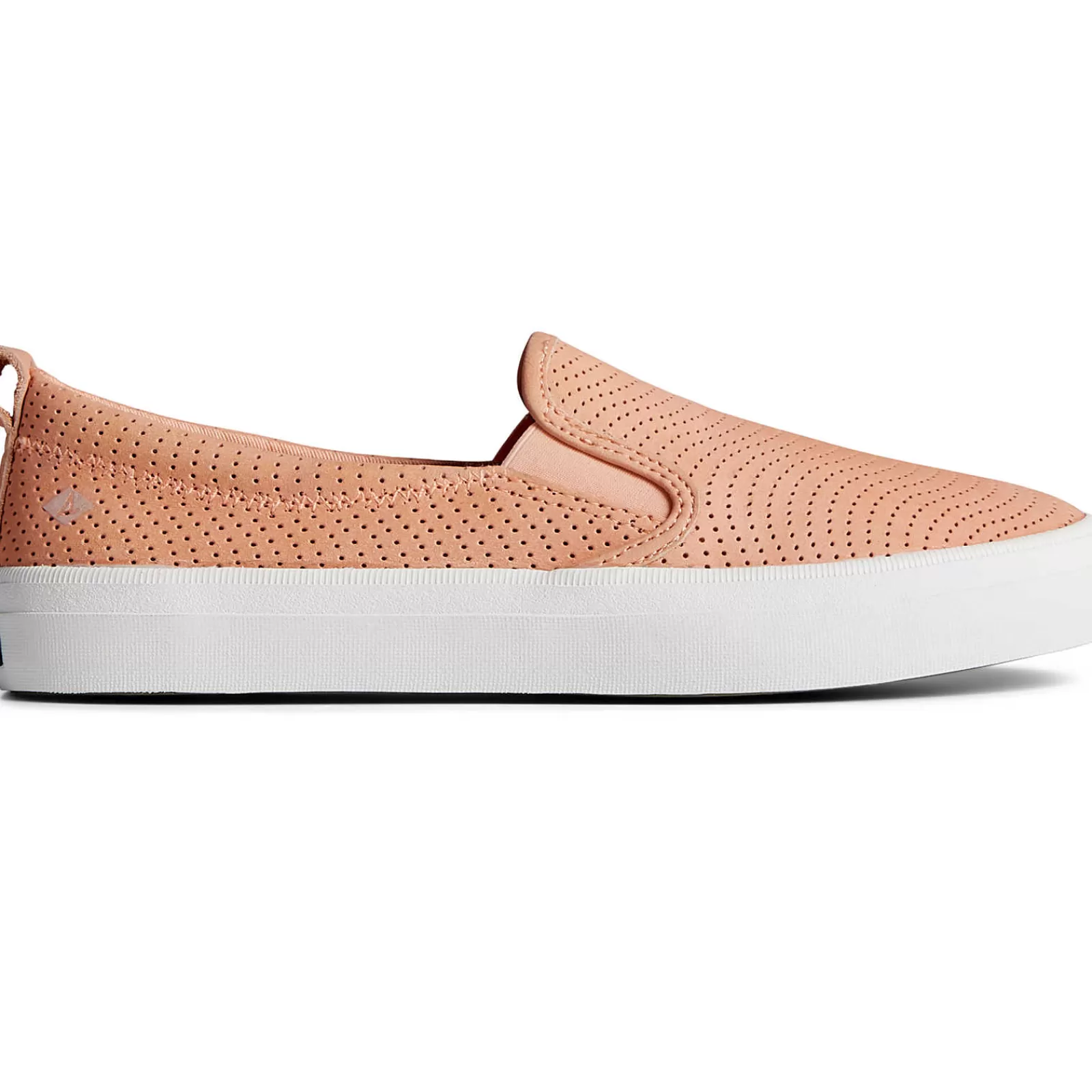 Sperry Women's Crest Twin Gore Leather Wave Perforated Sneaker Peach New