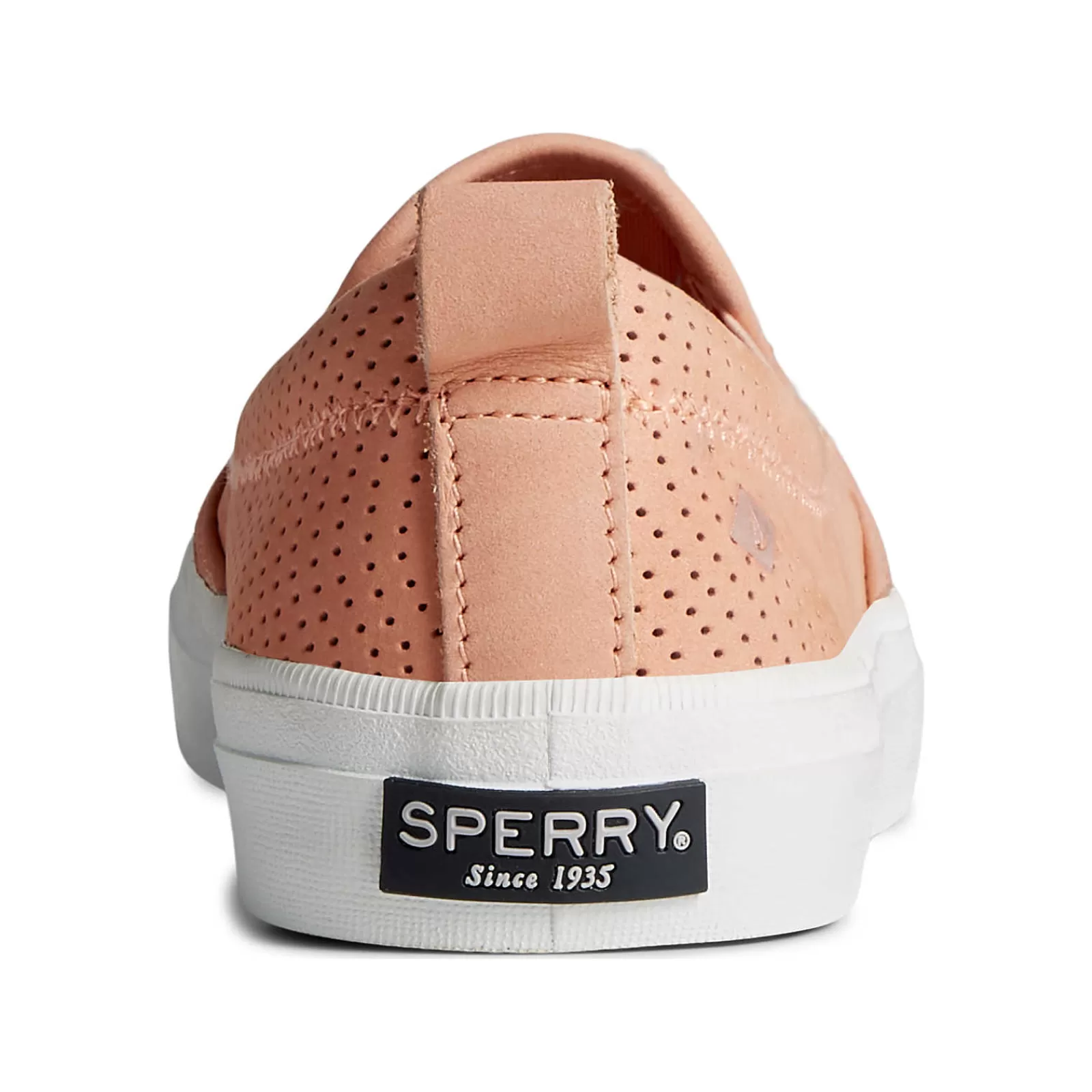 Sperry Women's Crest Twin Gore Leather Wave Perforated Sneaker Peach New