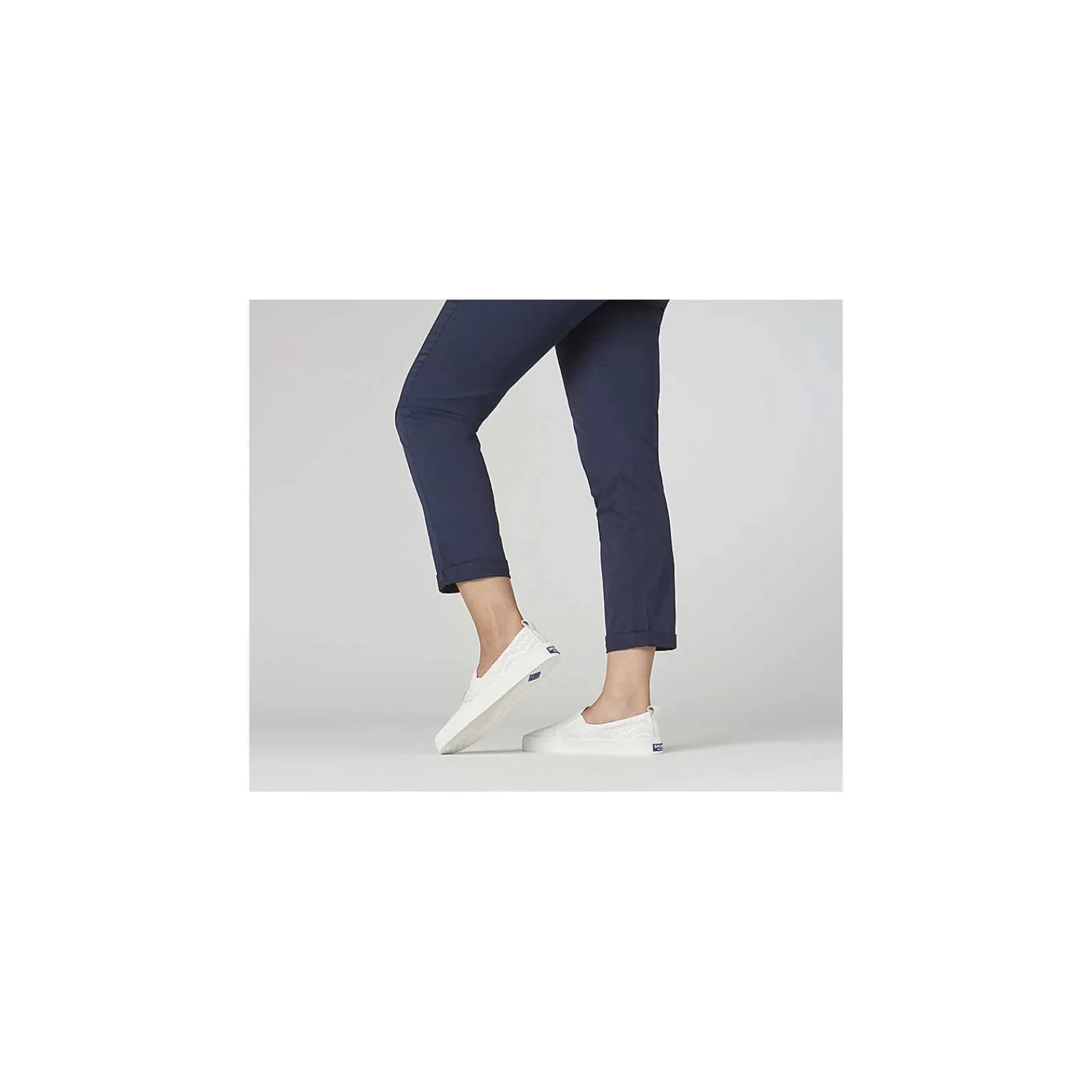 Sperry Women's Crest Twin Gore Perforated Leather Slip On Sneaker White Fashion