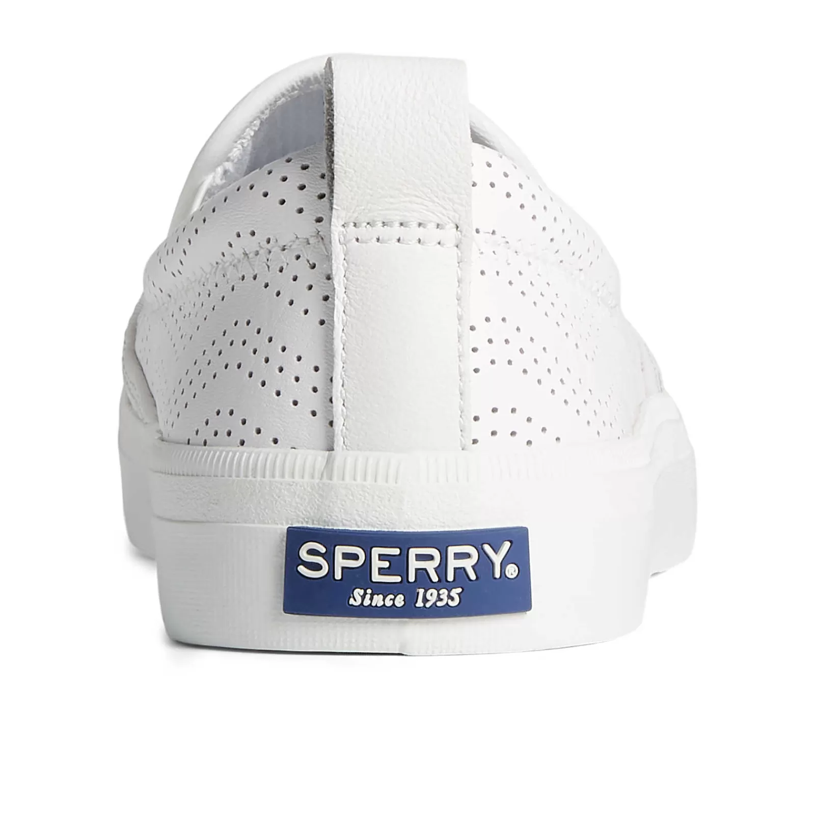 Sperry Women's Crest Twin Gore Perforated Leather Slip On Sneaker White Fashion