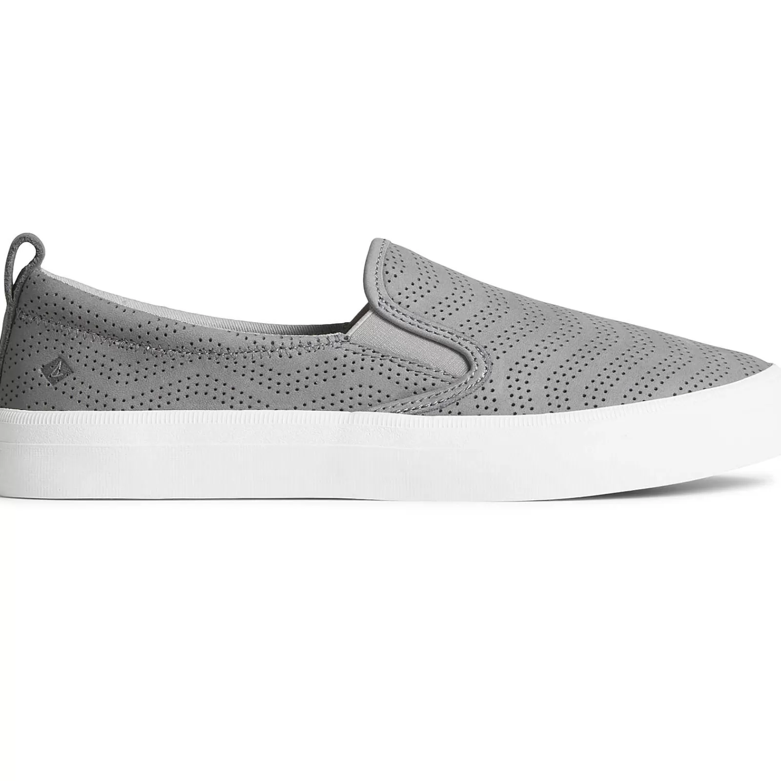 Sperry Women's Crest Twin Gore Perforated Leather Slip On Sneaker Grey Cheap