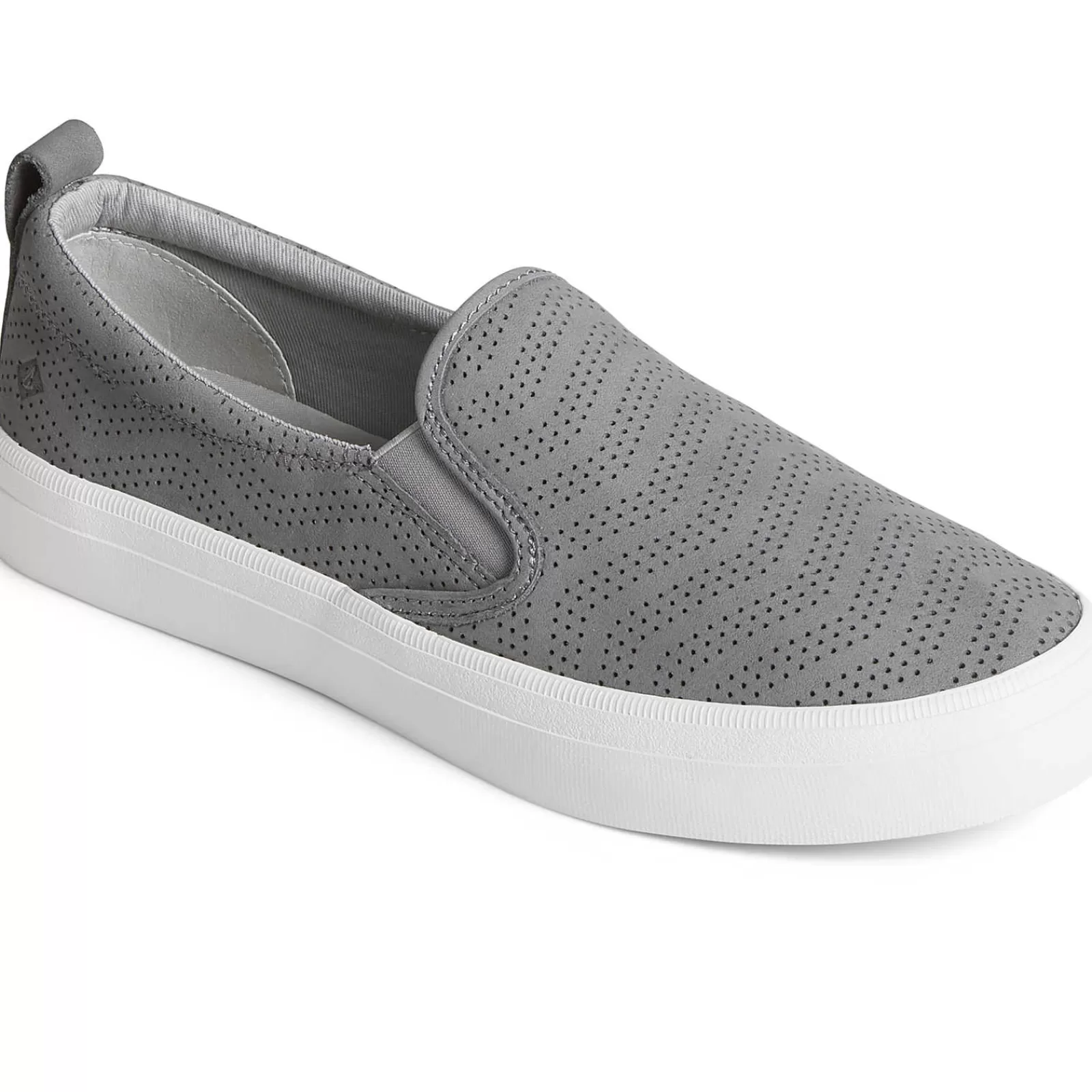 Sperry Women's Crest Twin Gore Perforated Leather Slip On Sneaker Grey Cheap