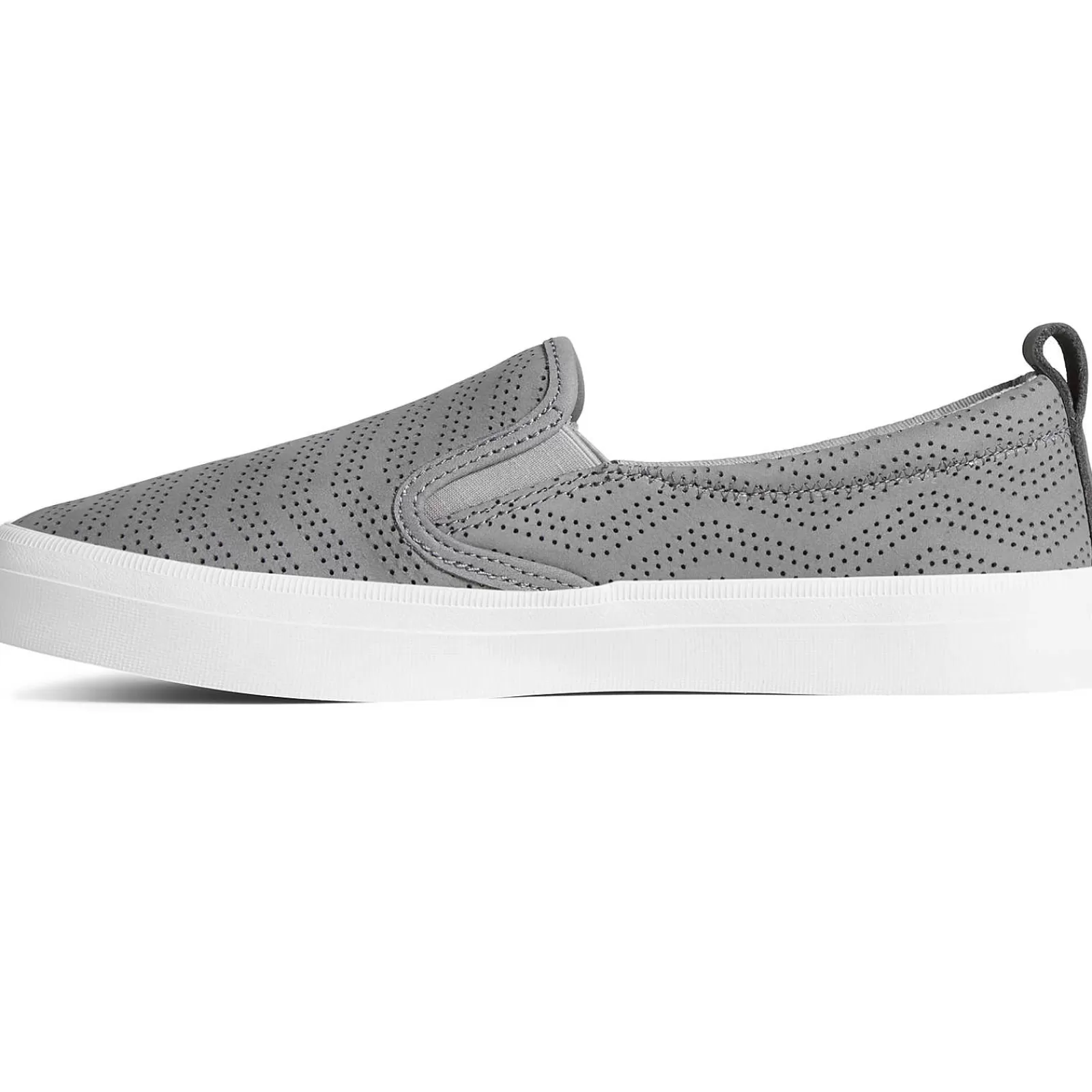 Sperry Women's Crest Twin Gore Perforated Leather Slip On Sneaker Grey Cheap