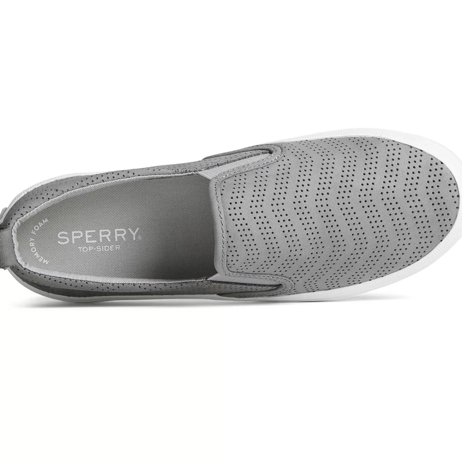 Sperry Women's Crest Twin Gore Perforated Leather Slip On Sneaker Grey Cheap