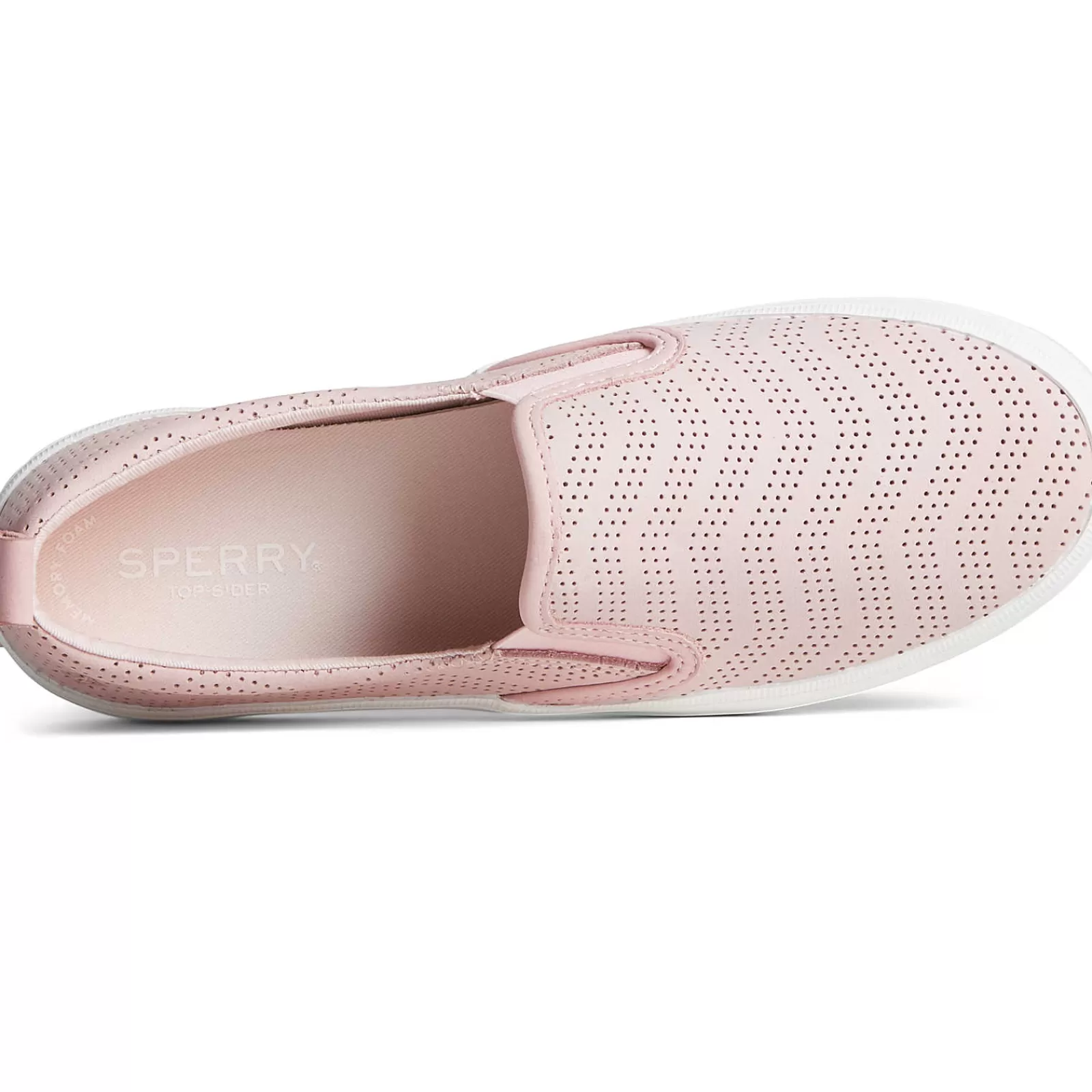 Sperry Women's Crest Twin Gore Perforated Leather Slip On Sneaker Blush Best Sale
